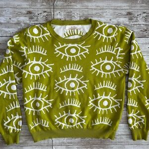 Eye Pattern Green Sweater